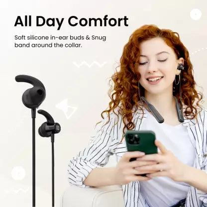 Portronics Harmonics Z6 Wireless Sports Bluetooth Neckband (Black)