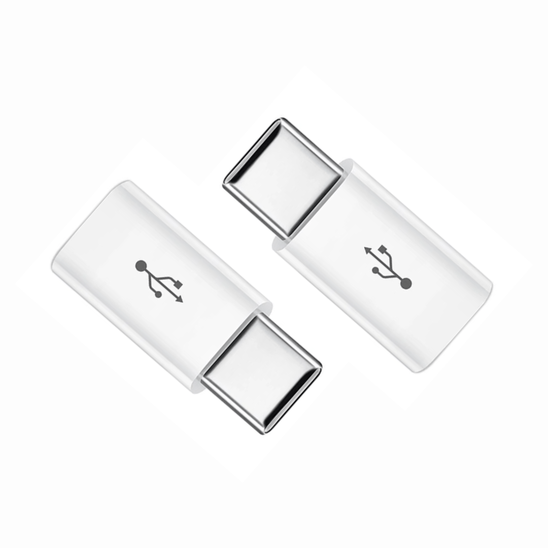 Champion USB Type C Adapter, Micro USB to USB C Adapter, Data Syncing and Charging Adapter (White)