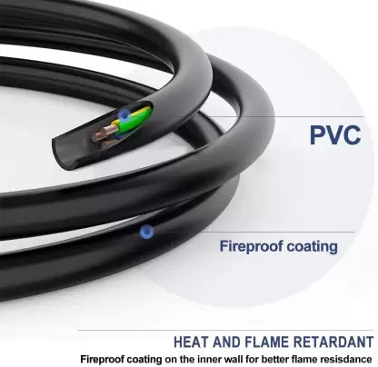 Male to Female Link Power Cable Cord 220 V ,Compatible with computer 2 Meter (Black)