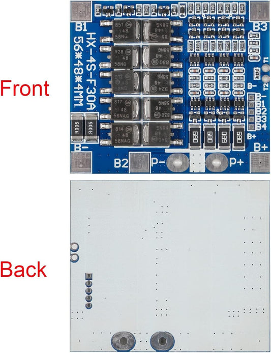 Lithium Battery Protection Board 4S 30A 12.8V BMS 18650 Lithium Iron Phosphate, LiFePO4 Battery Module Over-Discharge/Over-Current