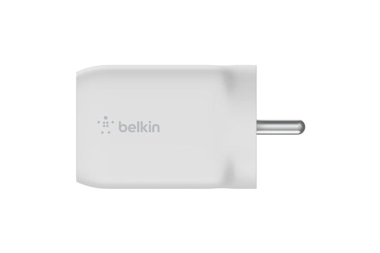 Belkin 65W Gan Dual USB-C , PD 3.0 Fast Charger, For iPhone 15, 14, 13, 12, MacBook Pro & Other USB-C Supported Devices (White)