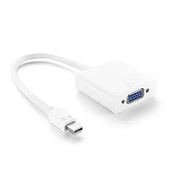 Mini DisplayPort to VGA Adapter For Computer, Desktop, Laptop, PC, Monitor, Projector, HDTV (White)