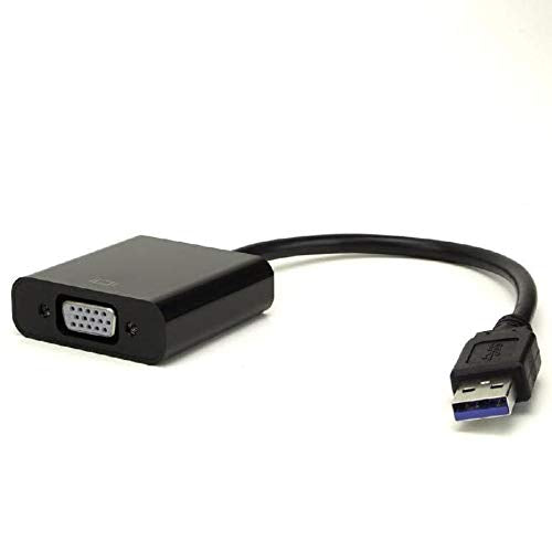 USB 3.0 to VGA Adapter External USB 3.0 Video Display Cable for PC Laptop Windows (Black/Blue)