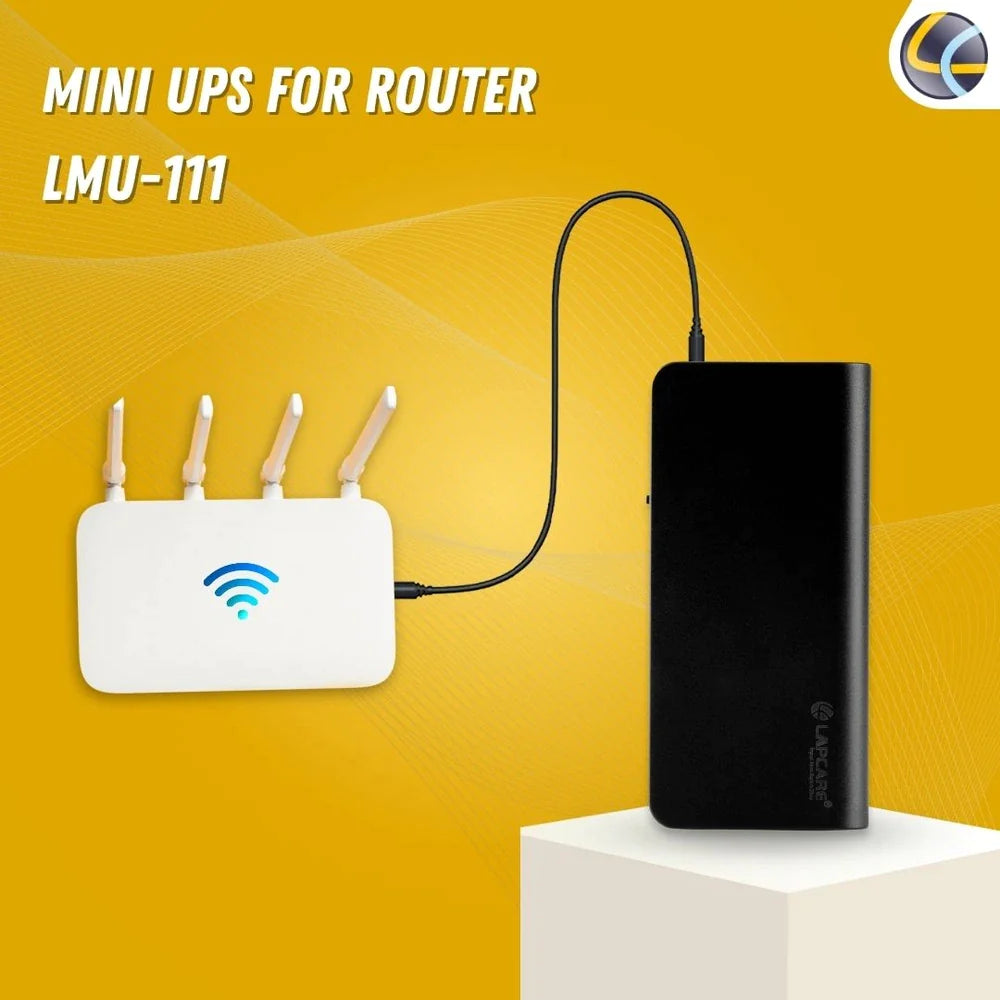 LAPCARE Mini UPS for 12V WiFi Router Broadband Modem | Backup Upto 4 Hours | Current Surge & Deep Discharge Protection