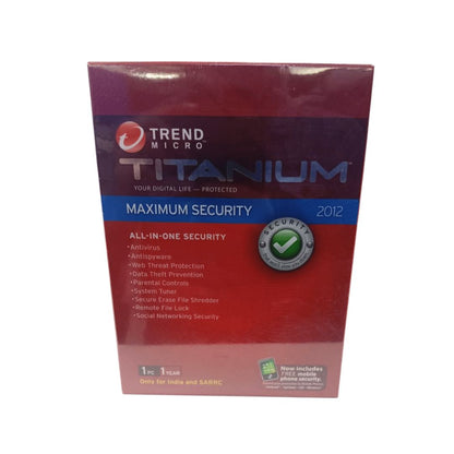 Trend Micro Titanium Maximum Security 2012 1Pc 1Year to secure your digital life