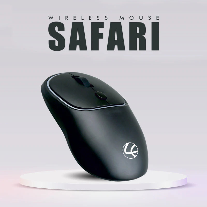 LAPCARE Safari 009 Type-C & USB Wireless Mouse | 10M Wireless Range | 2.4GHz/1600 DPI | Ambidextrous Design | Compatible With PC/Mac/Laptop (Black)
