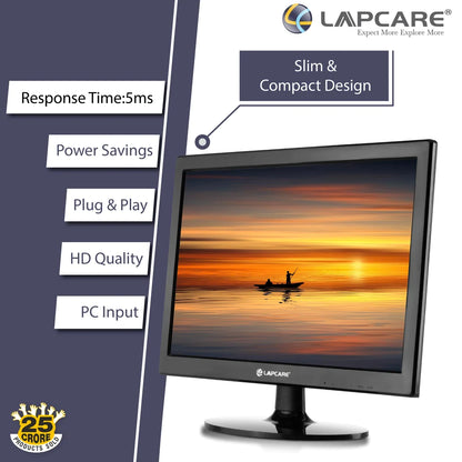 Lapcare LED Monitor - 15.4-inch 39.1CM - VGA & HDMI