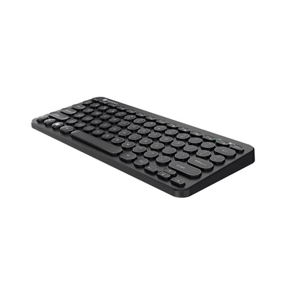 Portronics Bubble Multimedia Wireless Keyboard 2.4 GHz & Bluetooth 5.0 Connectivity, Noiseless Experience, Compact Size (Black)