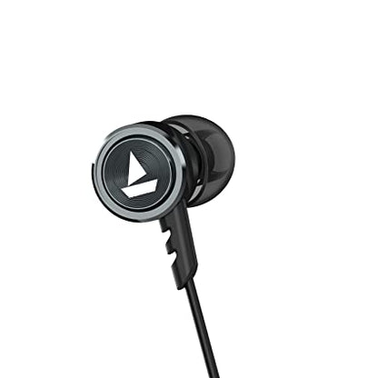 boAt BassHeads 122 Wired in Ear Earphones with Heavy Bass, Integrated Controls and Mic (Black)
