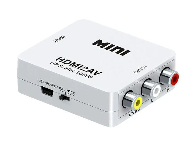 MINI HDMI2AV Up Scaler 1080P HD Video Converter (White)