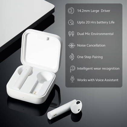 Mi 2C Bluetooth Truly Wireless In Ear Earbuds With Mic (White)
