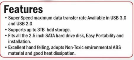 SATA to USB 3.0 External Hard Drive 6.35 cm (2.5 inch) Enclosure