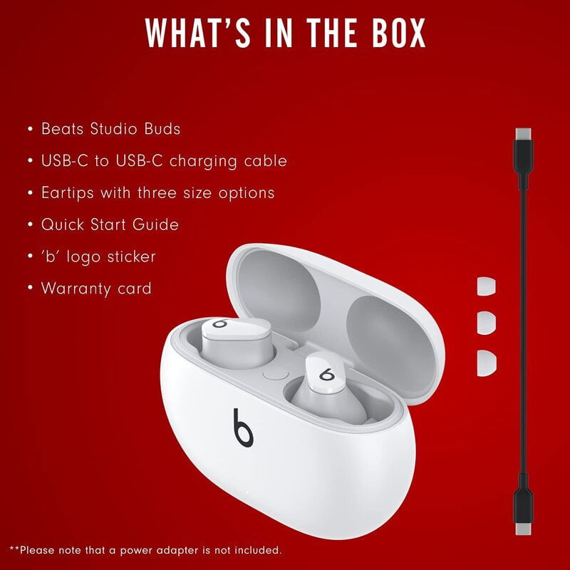 Beats Studio Buds True Wireless Noise Cancelling Earbuds Compatible with Apple &amp; Android White