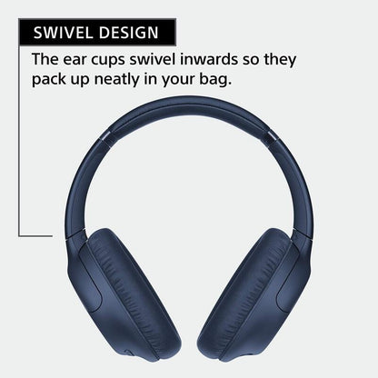 Sony WH-CH710N Active Noise Cancelling Wireless Bluetooth Over The Ear Headphones (Blue)