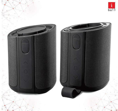 iBall Musi Twins 15 Watt Truly Wireless Bluetooth Surround Sound Speaker - renewed (Black)