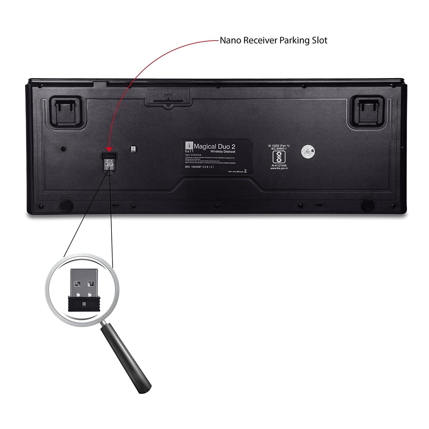 iBall Magical Duo 2 Wireless Deskset - Keyboard and Mouse I Alkaline Battery I High speed Optical Mouse I Long Battery Life I Smart semi-multimedia keyboard (Black)