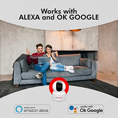 CP PLUS CP-E35A 3 MP Full HD Smart Wi-Fi CCTV 360° Pan & Tilt Motion Alert, Night Vision Camera (White)