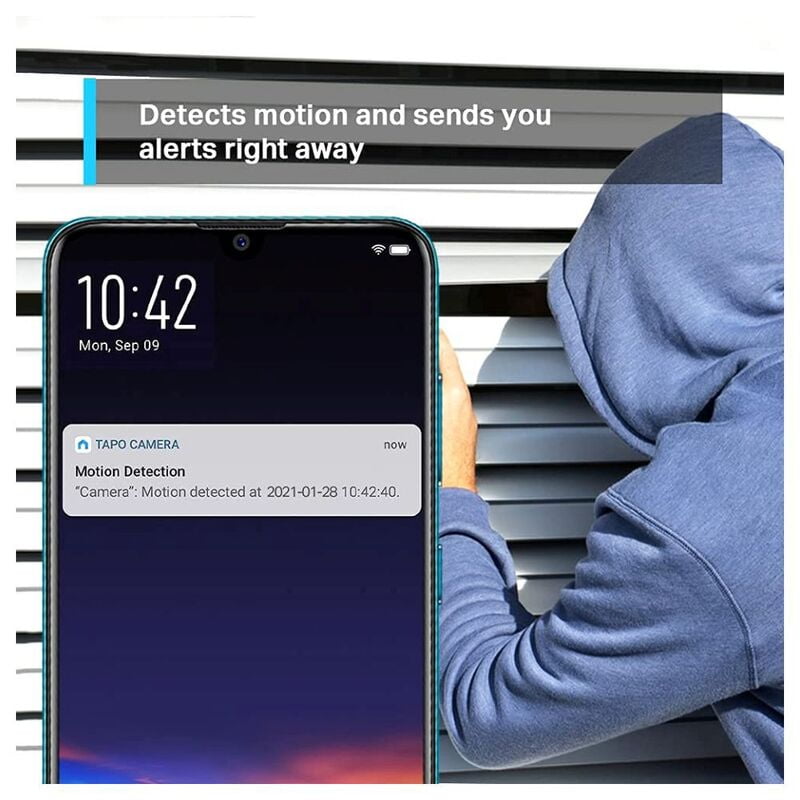 TP-Link Tapo C210 Pan/Tilt Home Wi-Fi Security Smart Camera, 360 Degree Rotational Views 3MP (White)