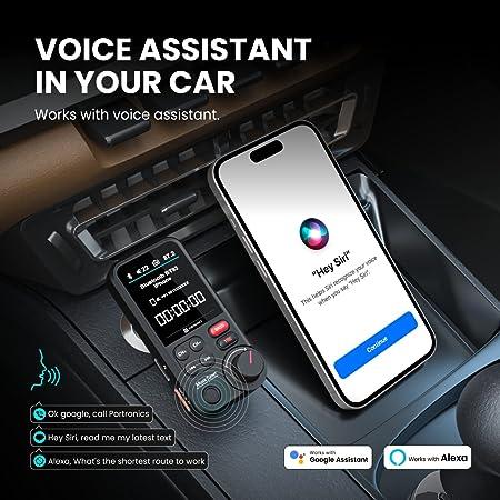 Portronics Auto One Smart Car Charger & Music Streamer with Hands Free Calling, Bluetooth 5.0, Quick Charge 3.0, 23W max Output, 360Ã‚Â° (Black)