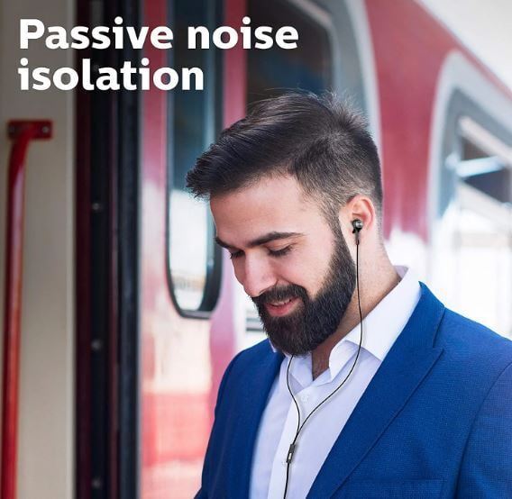 Philips Audio SHE1505BK Wired in Ear Earphones with Mic (Black)