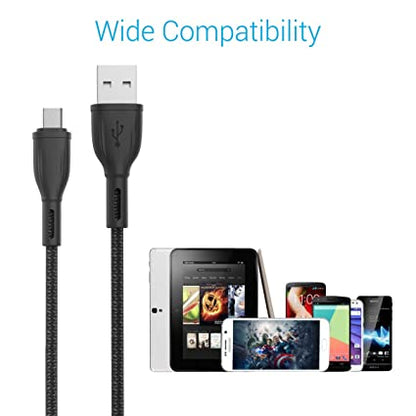 Portronics Konnect Plus 1.2M Fast Charging Micro USB Cable for Android Phones (Black)