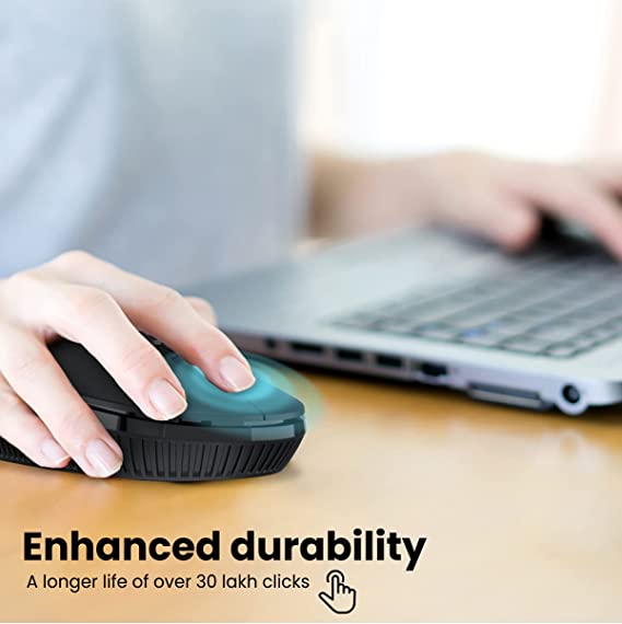 Portronics Toad 22 2.4Ghz Wireless Optical Mouse for Laptops/PC with USB Nano Dongle, Optical Orientation, Adjustable DPI