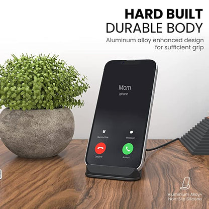 Portronics Freedom 15 Desktop Wireless Charger with 15W, Double Coil, Non-Slip, Optional Charging Angle for Cellular Phones