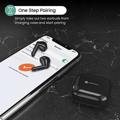 Portronics Harmonics Twins 11 Smart TWS Bluetooth 5.1 Earbuds with Long Playtime & Type C Charging