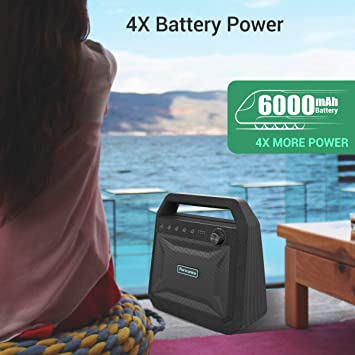 Portronics Roar POR-549, 2x12W Bluetooth 4.2 Stereo Speaker with TWS Aux in Micro SD Card and 6, 000mAh Battery