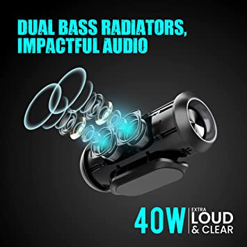 Portronics Dash 11 40W Bluetooth Speaker with Multi Colour LED Light, in-Built FM, TWS, Aux-in Slot