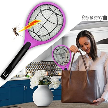 Champion Rechargeable Electric Mosquito Racket Bat - Indoor & Outdoor Insect Killer (Multicolor)