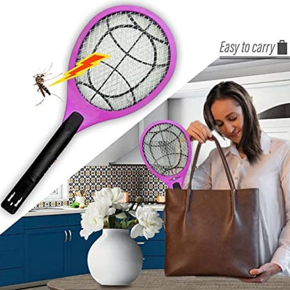 Champion Rechargeable Electric Mosquito Racket Bat - Indoor & Outdoor Insect Killer (Multicolor)