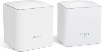 Tenda Nova MW5G Whole Home Mesh Wi-Fi System - 2500 sq.ft Coverage, 2 Gigabit Ports, Work with Amazon Alexa , Parental Controls, Easy Setup, Router & Wi-Fi Booster (Pack of 2)