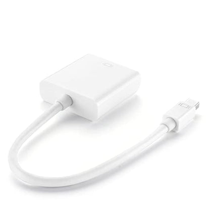 Mini DisplayPort to VGA Adapter For Computer, Desktop, Laptop, PC, Monitor, Projector, HDTV (White)