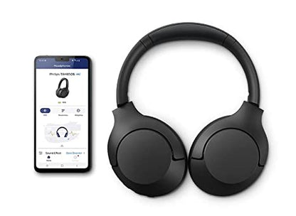 PHILIPS Wireless Headphones TAH8506BK, Sleek Design with Noise Cancelling Pro