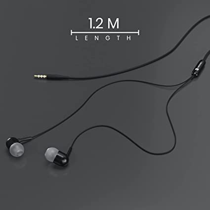 Portronics Conch 50 in-Ear Wired Earphone with Mic, 3.5mm Audio Jack (Black)