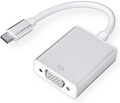 USB-C to VGA Adapter 1080P Converter for Mac Book Series, Chrome Book Pixel, Surface Book and More (Silver)