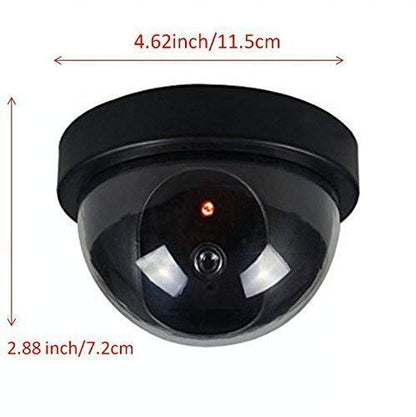 Fake Wired Security CCTV Dome Camera with Flashing Red LED Light