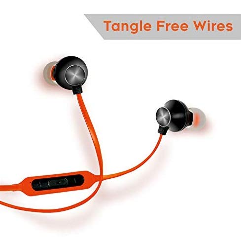 Hamaan B-11 Universal in-Ear Extra Bass Voice Command Earphones with Mic (Fiery Orange)