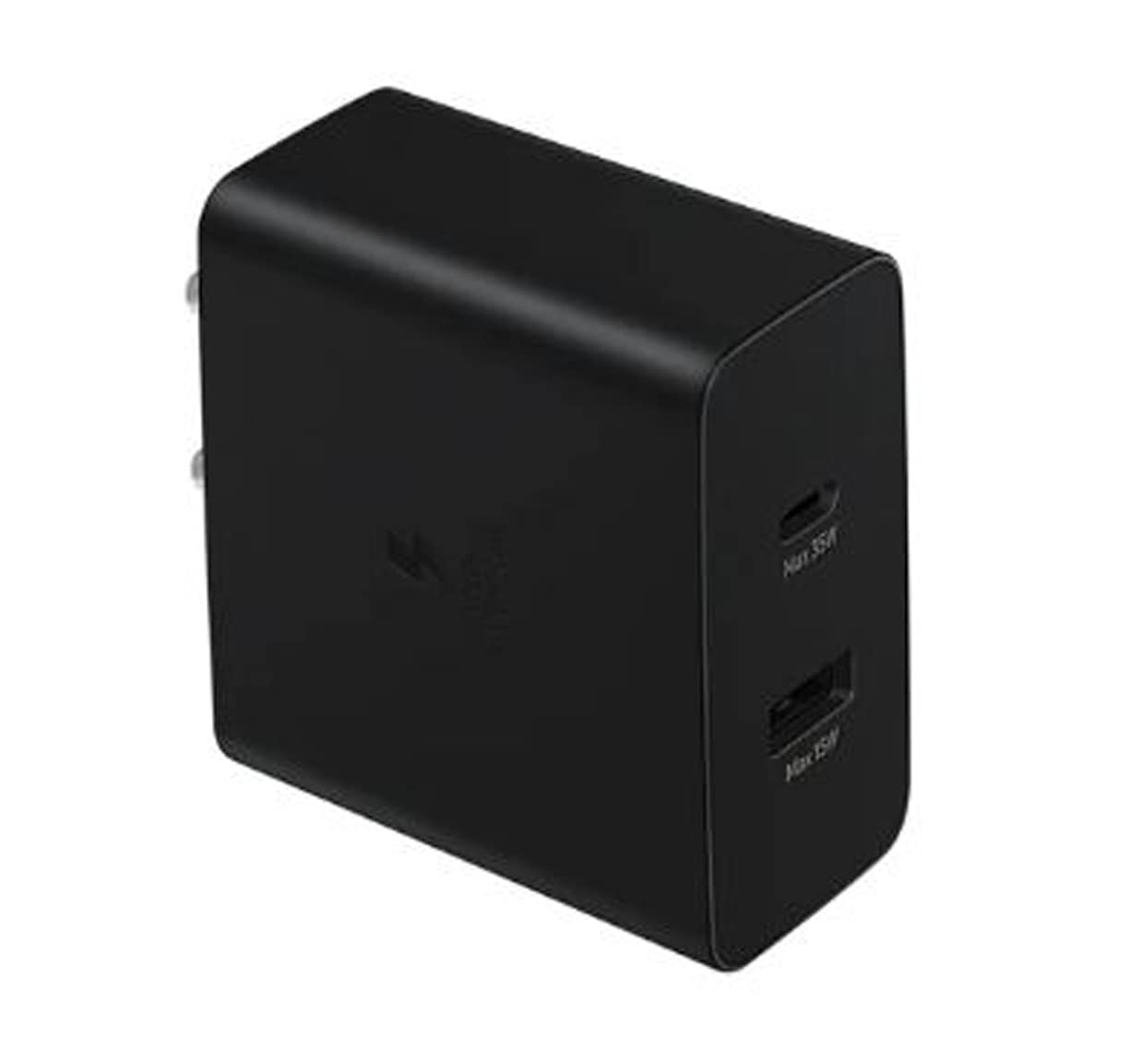 Samsung Original 35W Dual Port,Type-C & USB-A, Fast Charger (Cable not Included), Black
