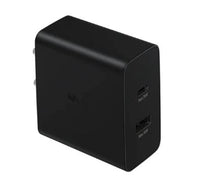 Samsung Original 35W Dual Port,Type-C & USB-A, Fast Charger (Cable not Included), Black