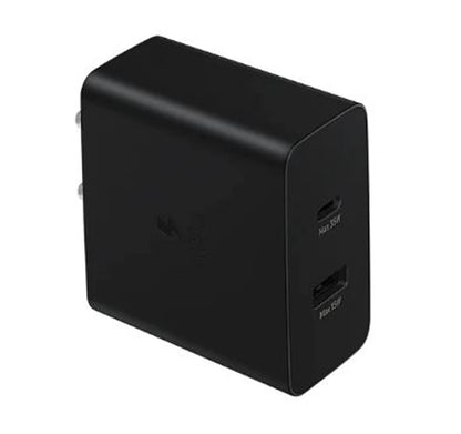 Samsung Original 35W Dual Port,Type-C & USB-A, Fast Charger (Cable not Included), Black
