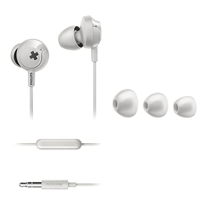 Philips Bass+ SHE 4305 Headphones with Mic (White)