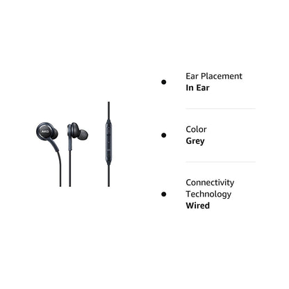 Samsung Galaxy S8 And S8+ Wired In Ear Earphones With Mic Corded Tuned By Akg (Grey)