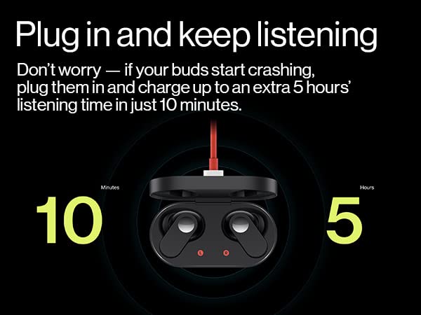 OnePlus Nord Buds E505A True Wireless in Ear Earbuds with Mic, 12.4mm Titanium Drivers, Playback:Up to 30hr