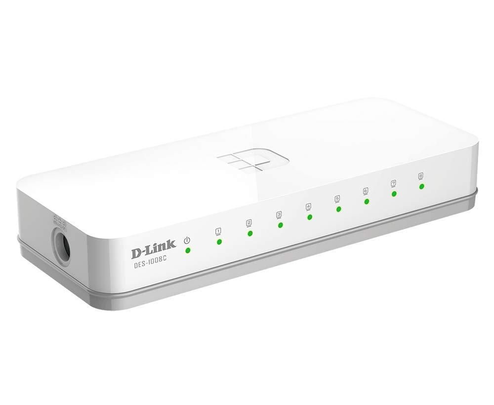 D-LINK DES-1008C 8-Port 10/100 Desktop Switch (White)