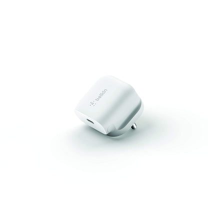 Belkin 18W USB-C, Charger Adapter for iPhone 15, 14, 12 Series, iPad & Android Phones(White)
