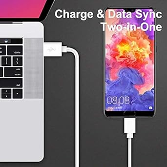 Micro USB Charging Cable PVC 17CM Compatible with Power Bank ,Headphones ,Neckband and Other USB Devices (White)