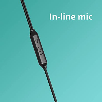 PHILIPS TAE1136 Wired in Ear Earphones with Built in Mic (Black)
