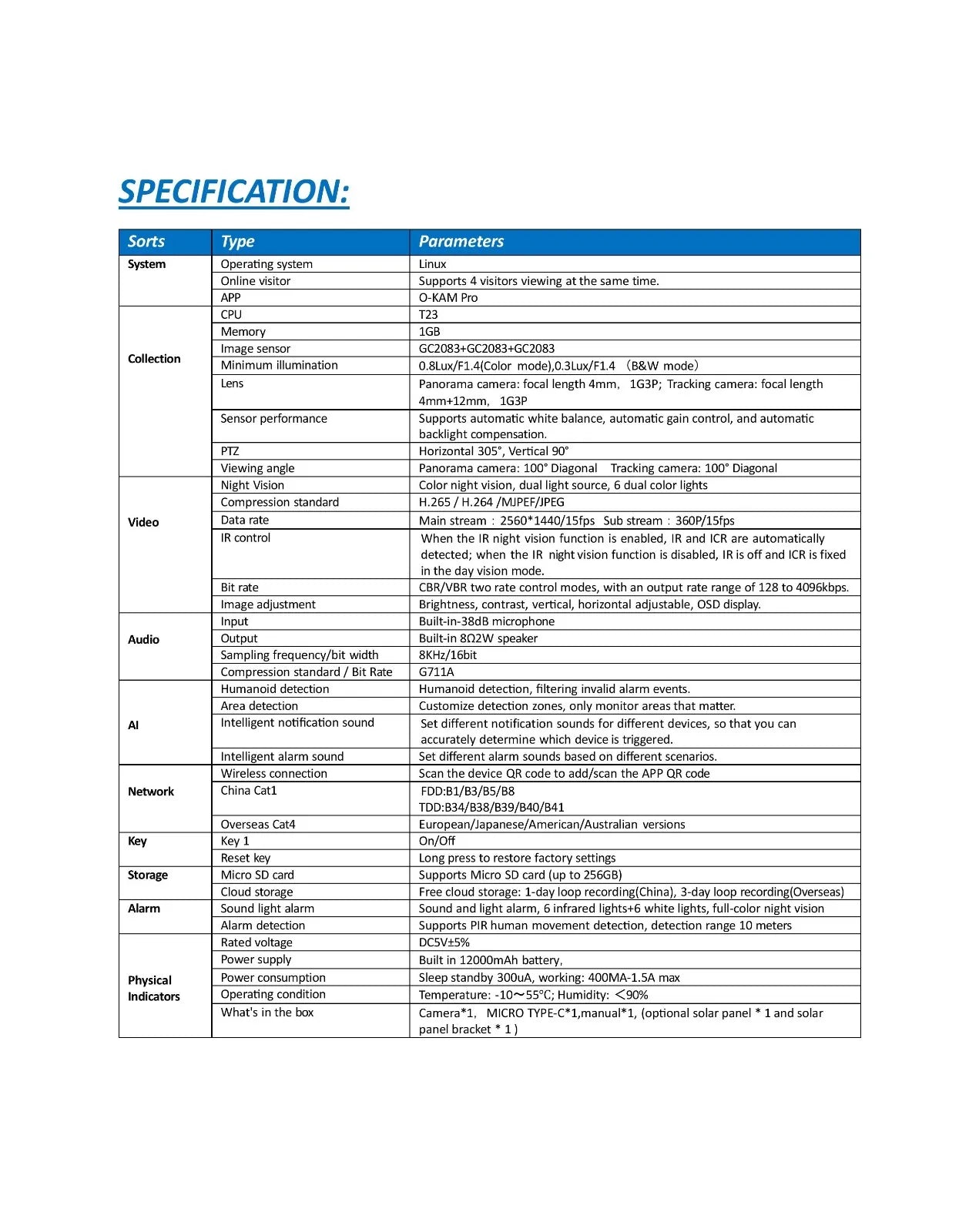 CCTV Camera 4G Solar-Powered 3MP Triple Lens Security Camera with 10X Zoom ,Wireless Outdoor Surveillance, Dual View, Motion Detection, Two-Way Audio, Built-in Alarm & Siren